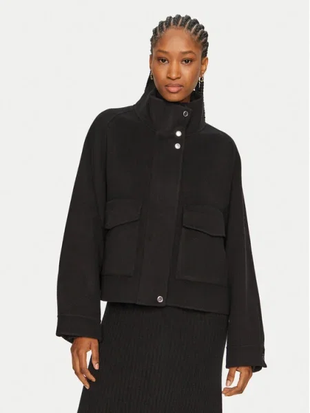 PINKO Palton de lână Cucchiaio negru