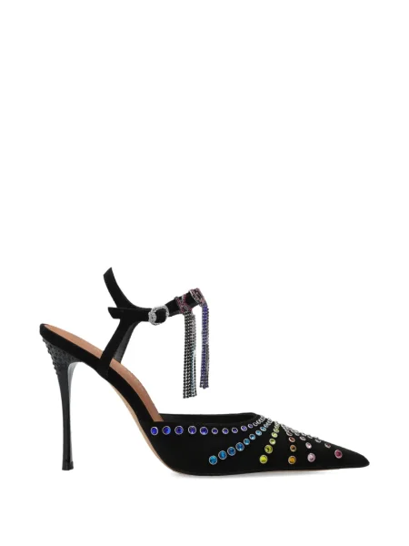 Pantofi cu toc Kurt Geiger London din piele de căprioară de cristal negru