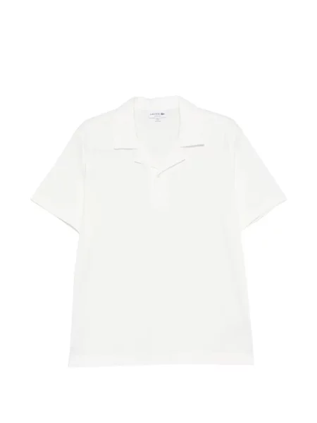 Tricou polo Lacoste cu autograf alb