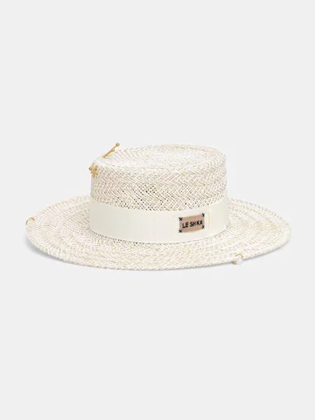 Nyaklánc Le Sh Ka Headwear gyöngyökkel bézs