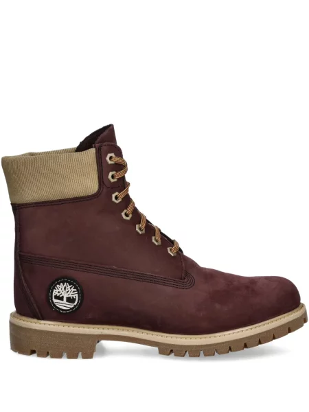 Botine Timberland cu șireturi din dantelă maro