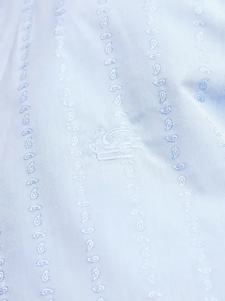 Cămașă Etro cu broderie cu model paisley lungă albastru