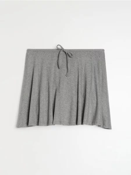 Міні спідниця з з декоративним бантом сірий