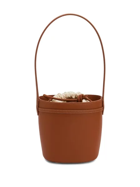 Geantă bucket Self-portrait cu funde maro