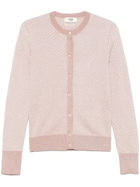 Cardigan Fendi din jacard roz