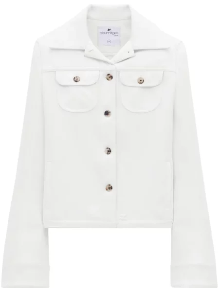 Geacă Courreges din țesătură twill alb