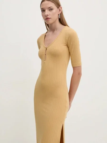 Сукня Billabong Take Time midi облягаюча жовтий