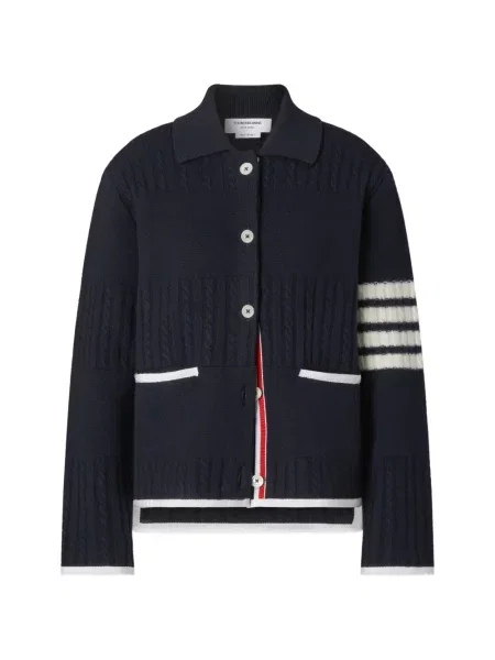 Cardigan Thom Browne de lână albastru