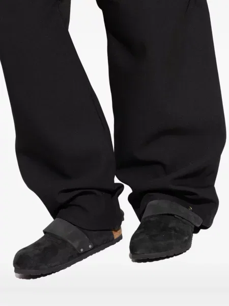 Papuci tip mules Birkenstock din piele de căprioară negru