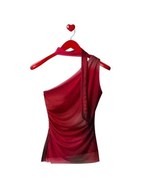 Top Desigual asimetric roz