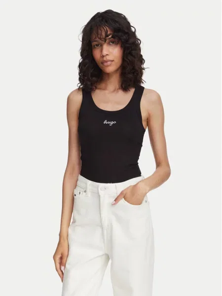 HUGO Top Damatank Extra negru