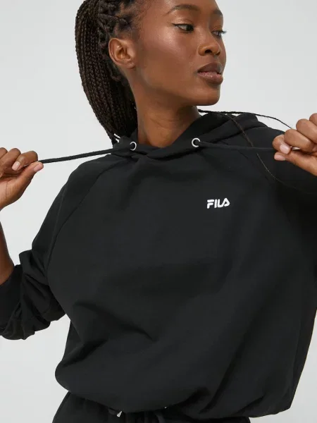 Суичър с качулка Fila черно