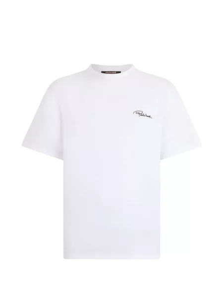 Tricou Roberto Cavalli cu broderie alb