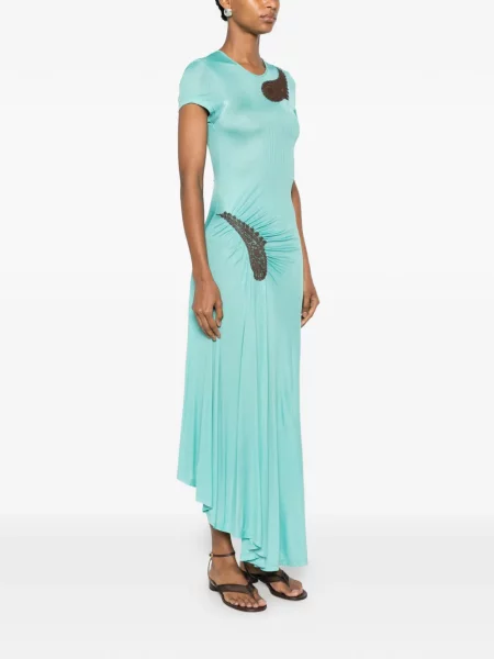 Rochie Christopher Esber cu model paisley din dantelă albastru