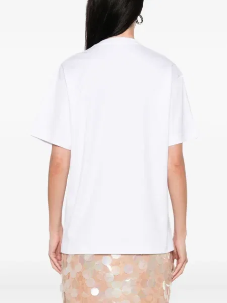 Scurt tricou Gucci cu decolteu rotund alb