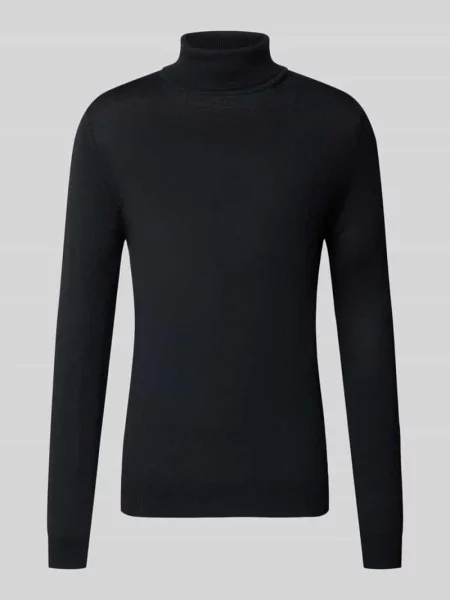 Sweter wełniany z golfem Christian Berg Men czarny