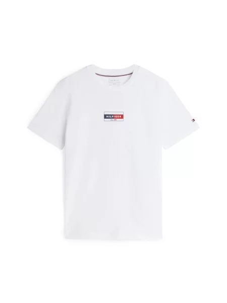 TOMMY HILFIGER Tričko BRAND LOVE námornícka modrá / červená biela