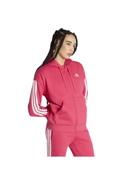 Bluza dresowa zapinana na z kapturem adidas Essentials biała