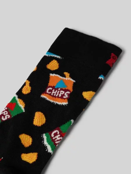 Skarpety z mieszanki bawełny model CHIPS BAG' Happy Socks czarne