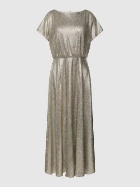 Sukienka koktajlowa z efektem błyszczącym Swing złota