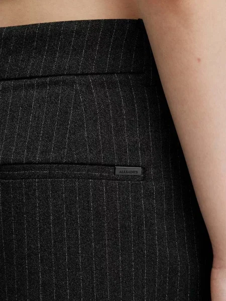 Pantaloni Allsaints cu dungi plisate gri
