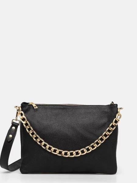 Usnjena torbica Answear Lab črna