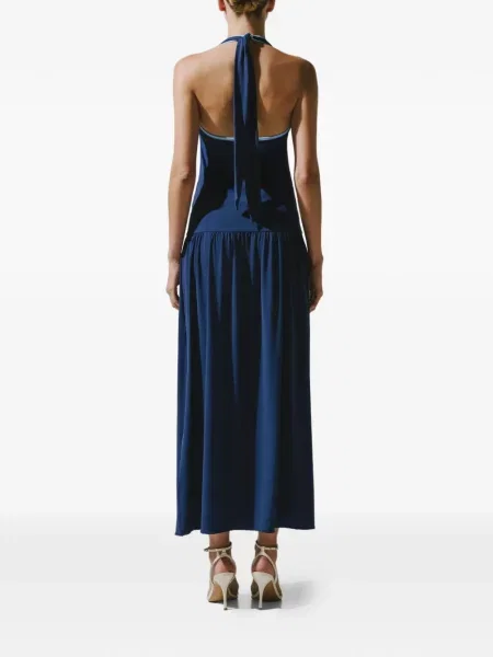 Rochie maxi Baobab cu gât halter albastru