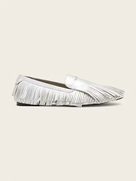 AllSaints mocasini de damă din piele Sandy Fringe Loafer