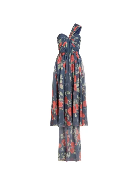 Rochie midi Markarian din șifon albastru