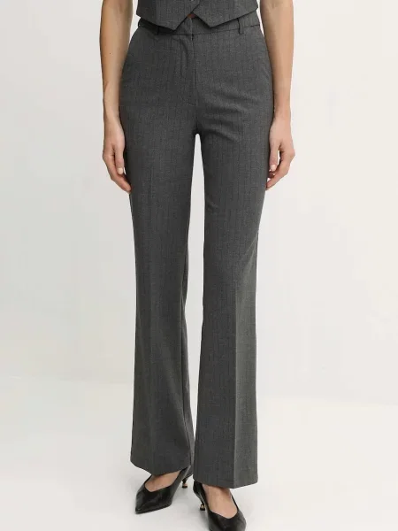 Панталон Morgan със стандартна кройка с висока талия PBOKA.F сиво