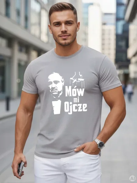 T-shirt klasyczny z nadrukiem Dstreet szary