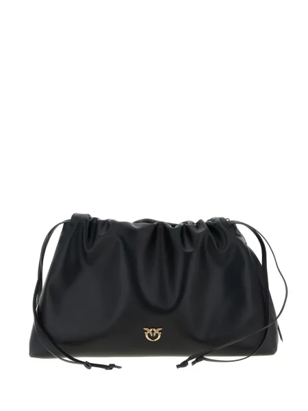 Geantă plic Pinko cu autograf cu cordon negru