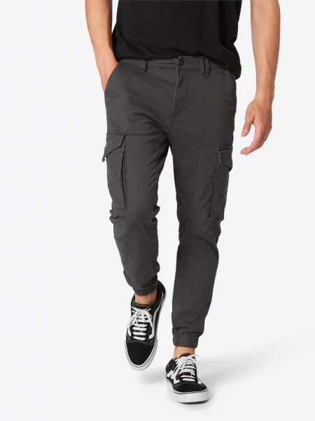 JACK & JONES Kargo hlače Paul Flake temno siva