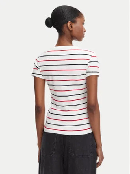 Tommy Jeans Tričko ESSENTIAL modrá / červená biela