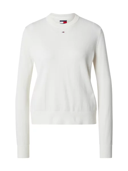 Tommy Jeans Sveter Essential Écru biela