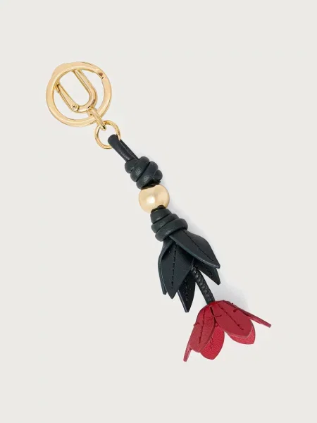 Furla obesek za ključe usnjen Allegra Poppy Keyring rdeča