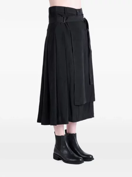 Cu centură fustă midi Yohji Yamamoto negru