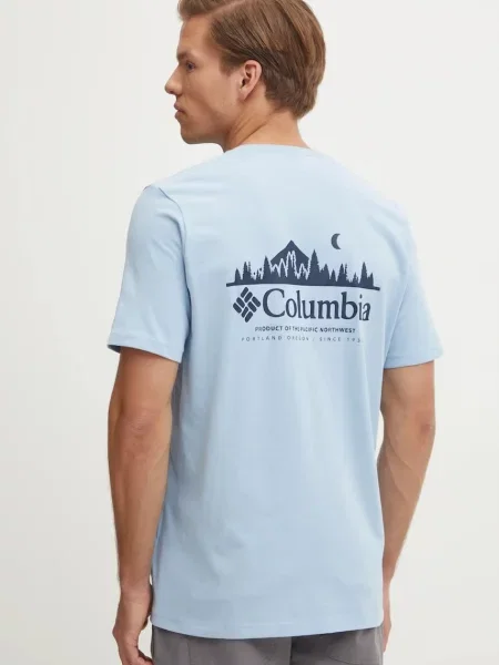 Тениска Columbia Hageman с принт синьо