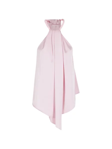 Top Isabelle Blanche cu mărgele roz