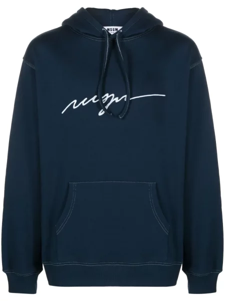 Mikina s kapucí Msgm s výšivkou modrá