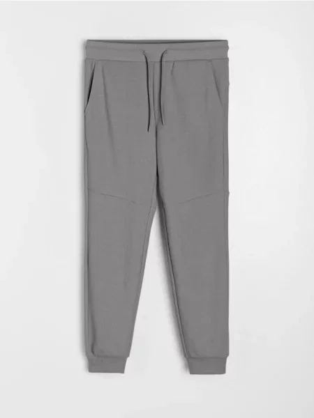 Sinsay Spodnie jogger dresowe pique szary
