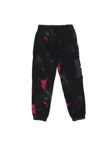 Tie dye spodnie Iuter wiązane z futerkiem czarne