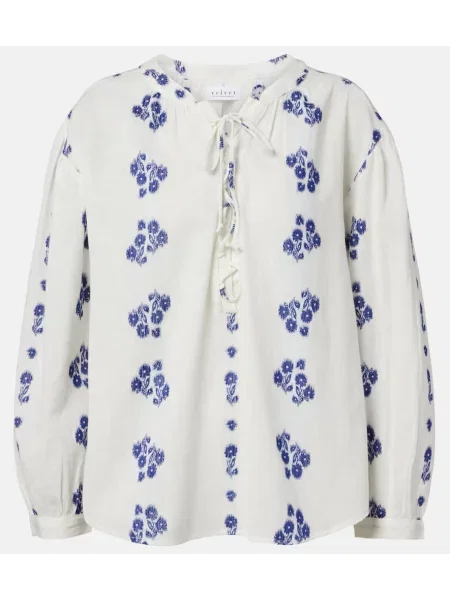 Bluză Velvet de catifea alb