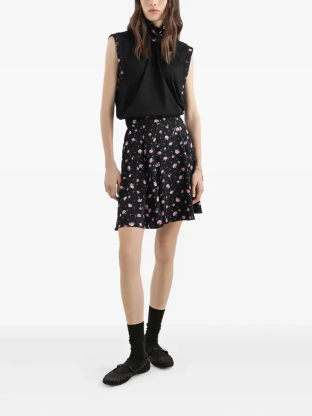 Fusta mini Dolce & Gabbana cu model floral cu imagine negru