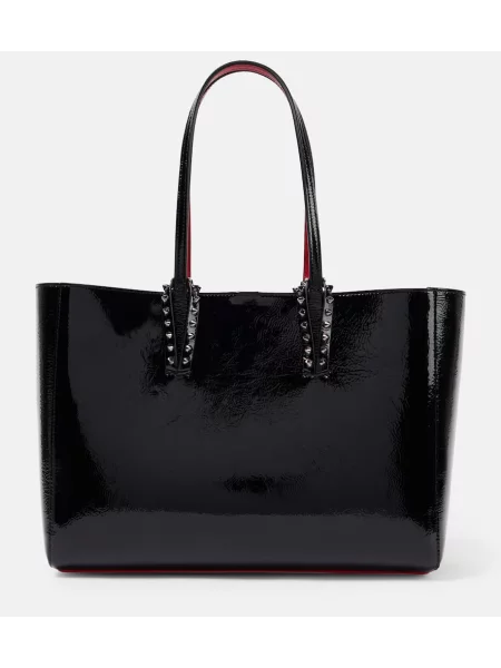Geanta de piele Christian Louboutin din piele de lac negru