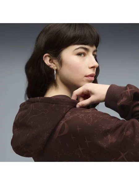 PUMA bluza z kapturem Street Glam oversize na Odzież S brązowy