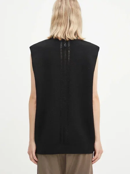 Vestă de lână Knit Vest negru