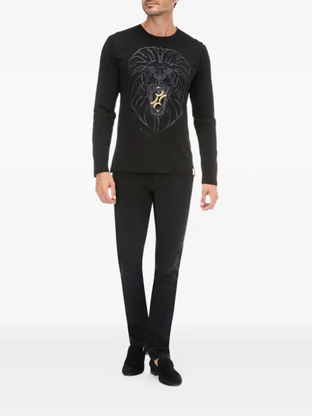Blugi Billionaire cu broderie negru