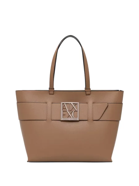 Geantă shopper Armani Exchange maro