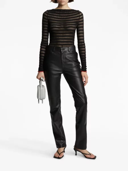 Iš natūralios odos kelnės Proenza Schouler White Label balta